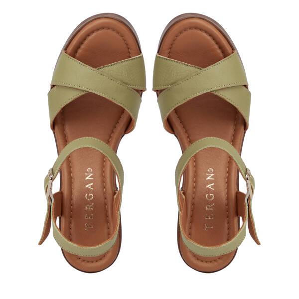 Yeşil Hakiki Deri Kadın Sandalet - K26Y1SN68477-G81 - 5
