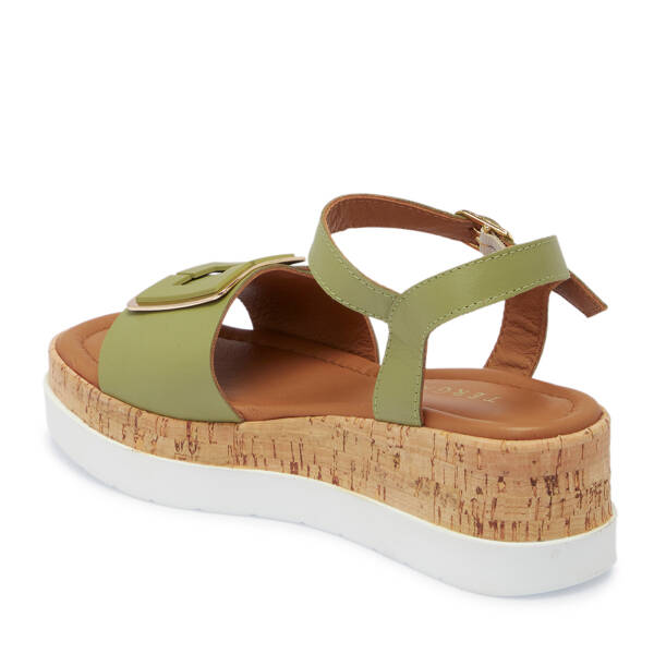 Yeşil Hakiki Deri Kadın Sandalet - K26Y1SN68479-G81 - 2