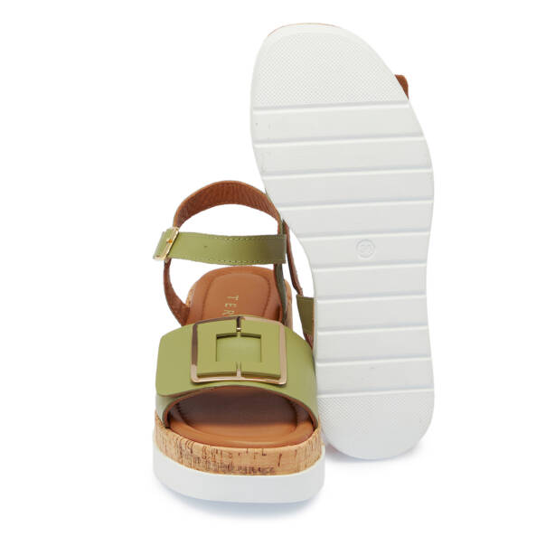 Yeşil Hakiki Deri Kadın Sandalet - K26Y1SN68479-G81 - 4