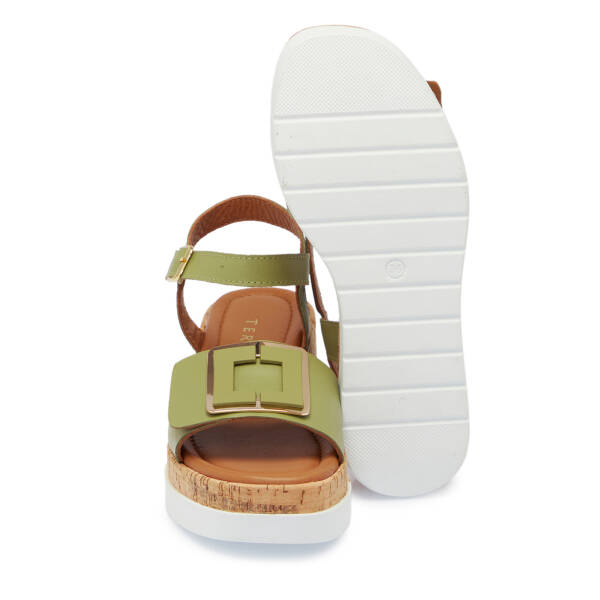 Yeşil Hakiki Deri Kadın Sandalet - K26Y1SN68479-G81 - 4