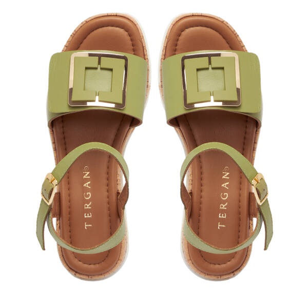 Yeşil Hakiki Deri Kadın Sandalet - K26Y1SN68479-G81 - 5