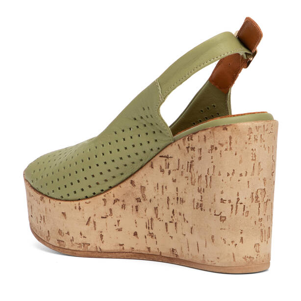 Yeşil Hakiki Deri Kadın Sandalet - K26Y1SN68486-G81 - 4