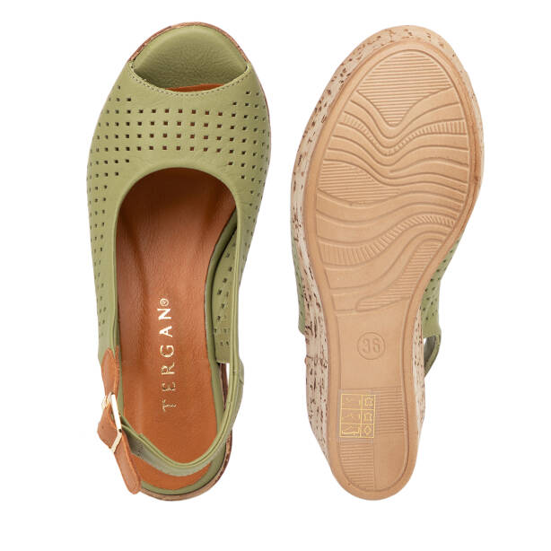 Yeşil Hakiki Deri Kadın Sandalet - K26Y1SN68486-G81 - 6