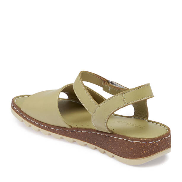 Yeşil Hakiki Deri Kadın Sandalet - K26Y1SN68501-G81 - 3