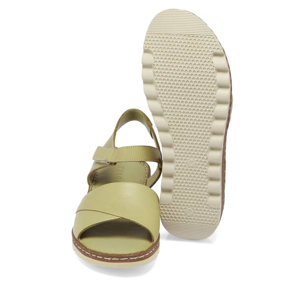 Yeşil Hakiki Deri Kadın Sandalet - K26Y1SN68501-G81 - 4