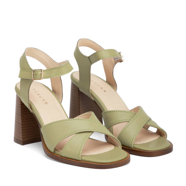 Yeşil Hakiki Deri Kadın Sandalet - K26Y1SN68575-G81 - 2