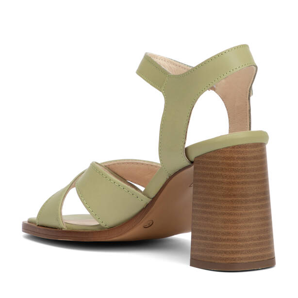 Yeşil Hakiki Deri Kadın Sandalet - K26Y1SN68575-G81 - 4
