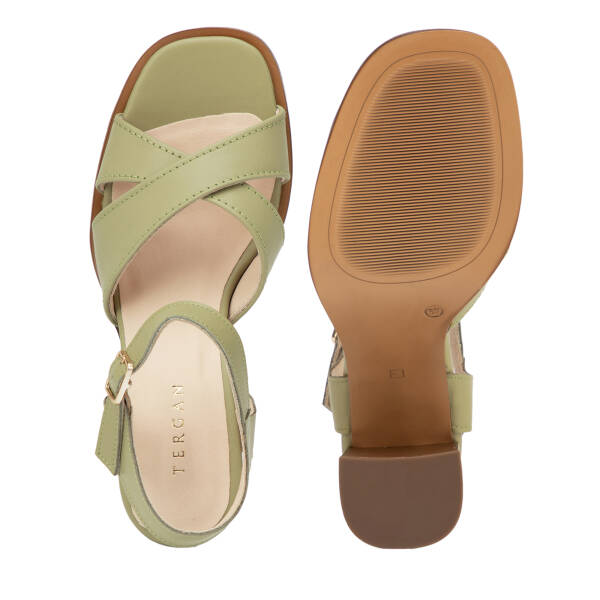Yeşil Hakiki Deri Kadın Sandalet - K26Y1SN68575-G81 - 6