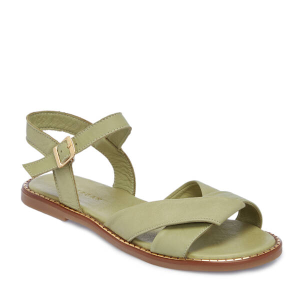 Yeşil Hakiki Deri Kadın Sandalet - K26Y1SN68581-G81 - 1