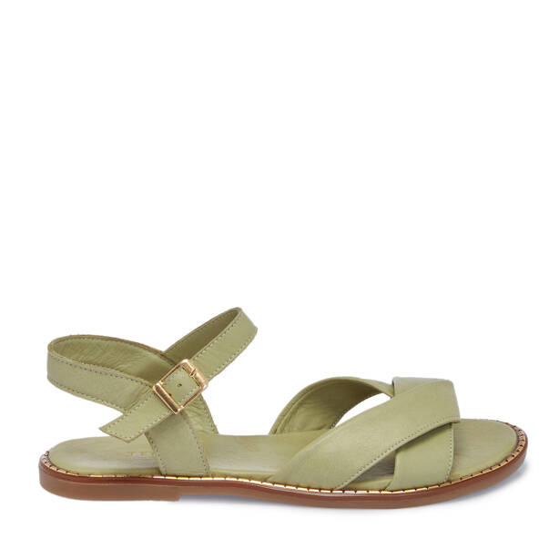 Yeşil Hakiki Deri Kadın Sandalet - K26Y1SN68581-G81 - 3