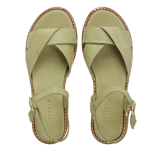 Yeşil Hakiki Deri Kadın Sandalet - K26Y1SN68581-G81 - 5