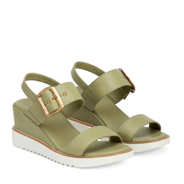 Yeşil Hakiki Deri Kadın Sandalet - K26Y1SN68586-G81 - 2