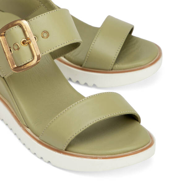 Yeşil Hakiki Deri Kadın Sandalet - K26Y1SN68586-G81 - 3