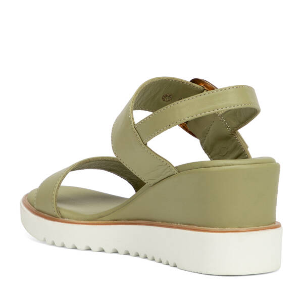 Yeşil Hakiki Deri Kadın Sandalet - K26Y1SN68586-G81 - 4