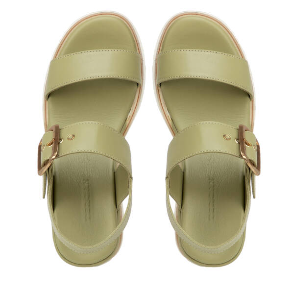 Yeşil Hakiki Deri Kadın Sandalet - K26Y1SN68586-G81 - 5