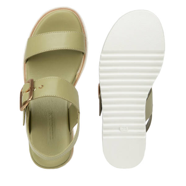 Yeşil Hakiki Deri Kadın Sandalet - K26Y1SN68586-G81 - 6