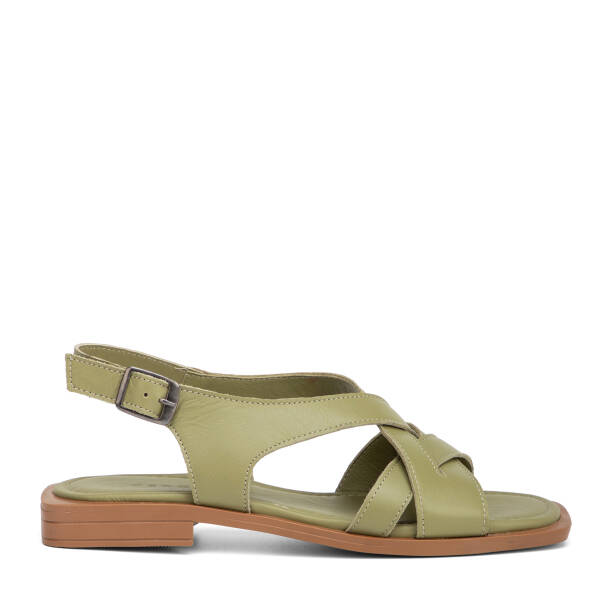 Yeşil Hakiki Deri Kadın Sandalet - K26Y1SN68660-G81 