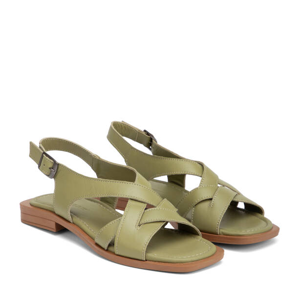 Yeşil Hakiki Deri Kadın Sandalet - K26Y1SN68660-G81 - 2
