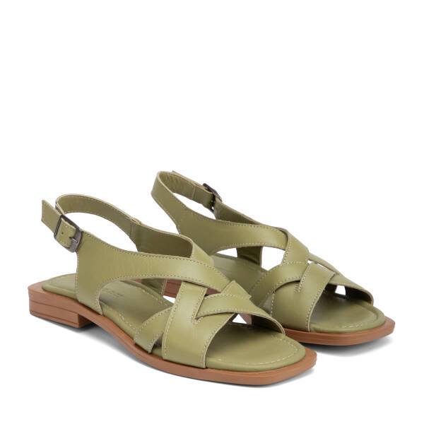 Yeşil Hakiki Deri Kadın Sandalet - K26Y1SN68660-G81 - 2