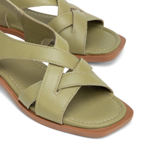 Yeşil Hakiki Deri Kadın Sandalet - K26Y1SN68660-G81 - 3
