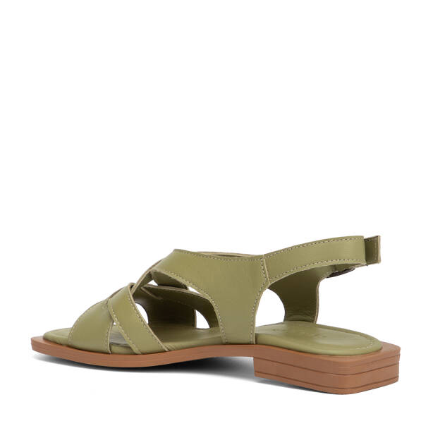 Yeşil Hakiki Deri Kadın Sandalet - K26Y1SN68660-G81 - 4