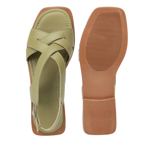 Yeşil Hakiki Deri Kadın Sandalet - K26Y1SN68660-G81 - 6