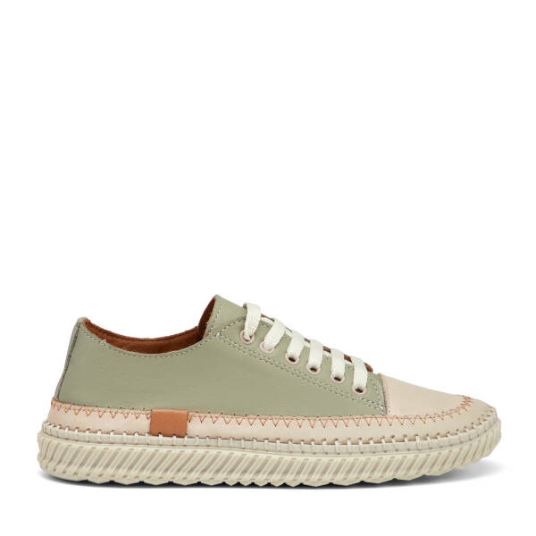 Yeşil Hakiki Deri Kadın Sneaker - K26I1AY68402-S1J - 1