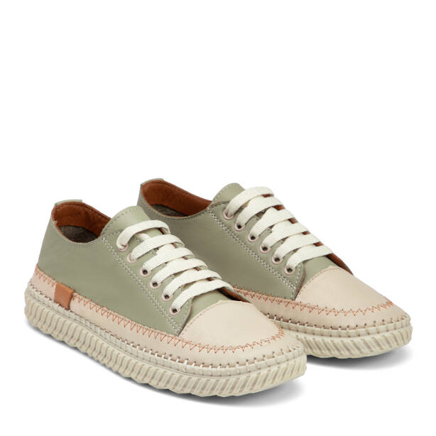 Yeşil Hakiki Deri Kadın Sneaker - K26I1AY68402-S1J - 2