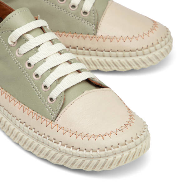 Yeşil Hakiki Deri Kadın Sneaker - K26I1AY68402-S1J - 3