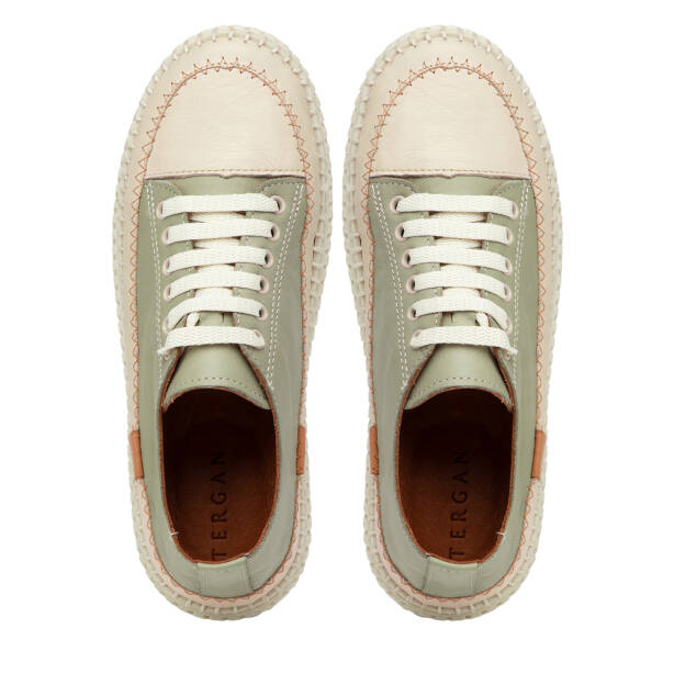 Yeşil Hakiki Deri Kadın Sneaker - K26I1AY68402-S1J - 5