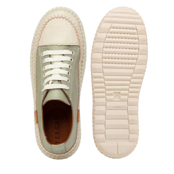 Yeşil Hakiki Deri Kadın Sneaker - K26I1AY68402-S1J - 6