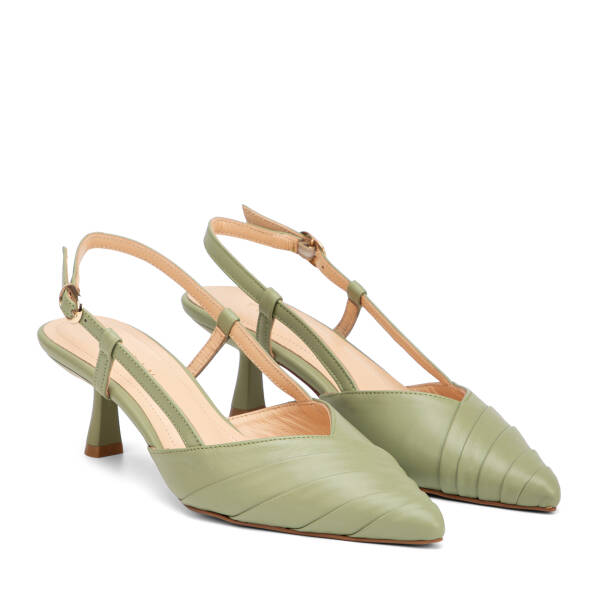 Yeşil Hakiki Deri Kadın Stiletto - K26Y1AY68393-H3B - 2