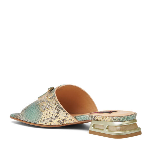 Yeşil Hakiki Deri Kadın Terlik - K26Y1TR68565-I3E - 4