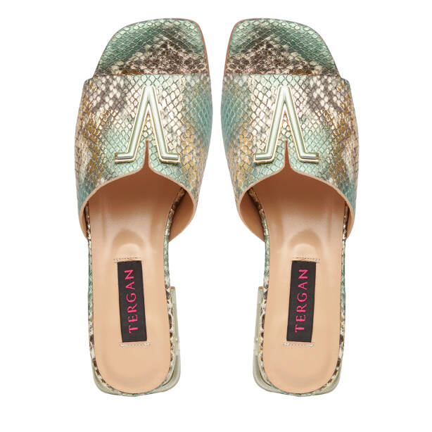Yeşil Hakiki Deri Kadın Terlik - K26Y1TR68565-I3E - 5