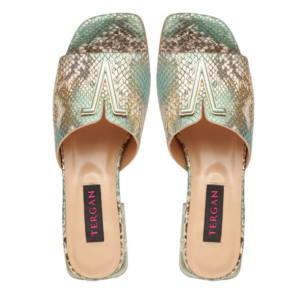 Yeşil Hakiki Deri Kadın Terlik - K26Y1TR68565-I3E - 5