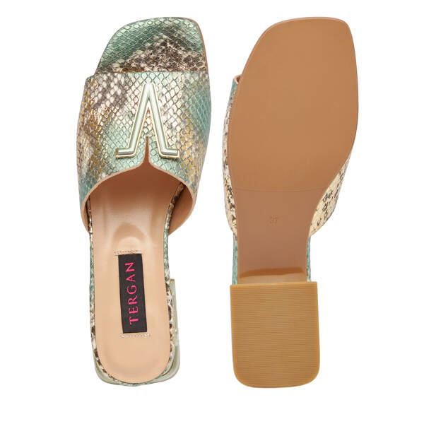 Yeşil Hakiki Deri Kadın Terlik - K26Y1TR68565-I3E - 6