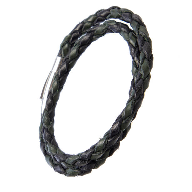 Yeşil Hakiki Deri Unisex Bileklik - U1BLK0430019-R8C - 2