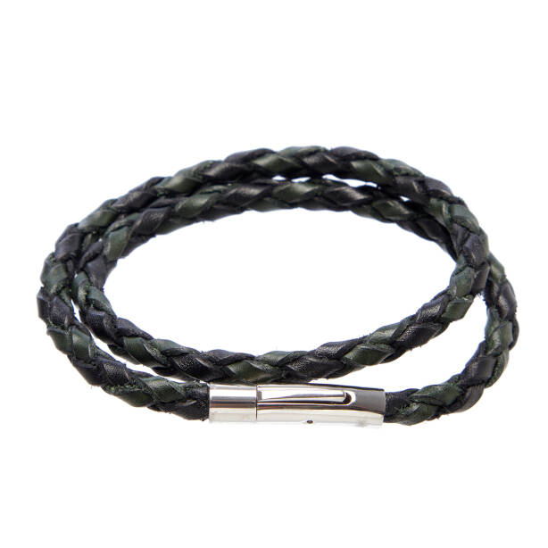 Yeşil Hakiki Deri Unisex Bileklik - U1BLK0430019-R8C - 3