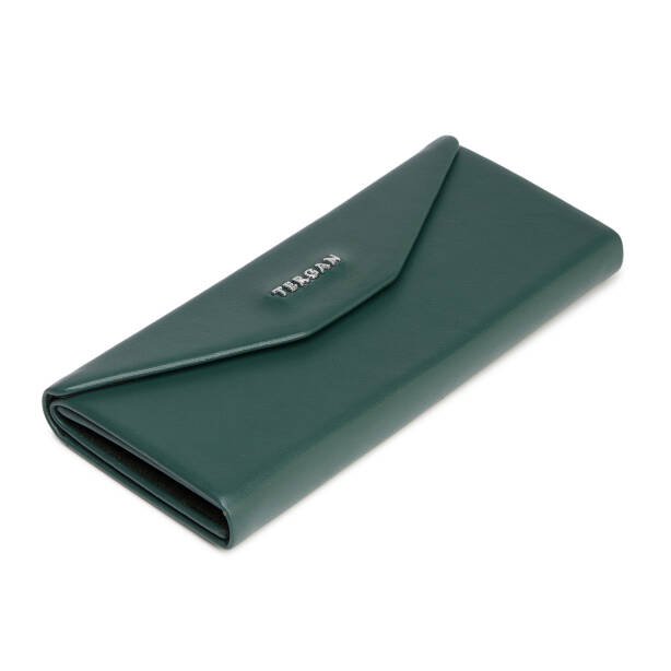 Yeşil Hakiki Deri Unisex Gözlük Kılıfı - S1GK00001677-N8U - Tergan