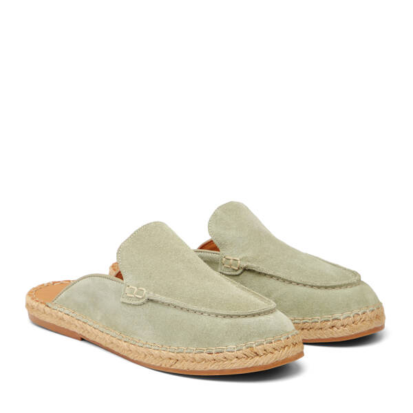 Yeşil Hakiki Süet Deri Erkek Espadril - E26Y1TR57623-V0O - 2