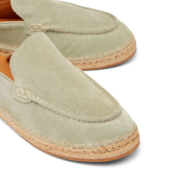 Yeşil Hakiki Süet Deri Erkek Espadril - E26Y1TR57623-V0O - 3