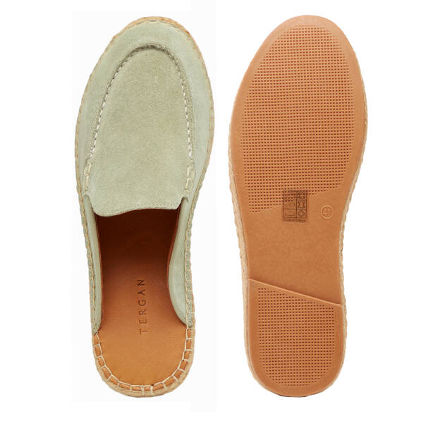 Yeşil Hakiki Süet Deri Erkek Espadril - E26Y1TR57623-V0O - Tergan