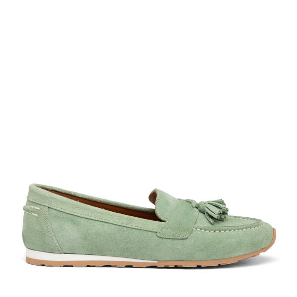 Yeşil Hakiki Süet Deri Kadın Loafer - K25I1AY68064-S2W - 1