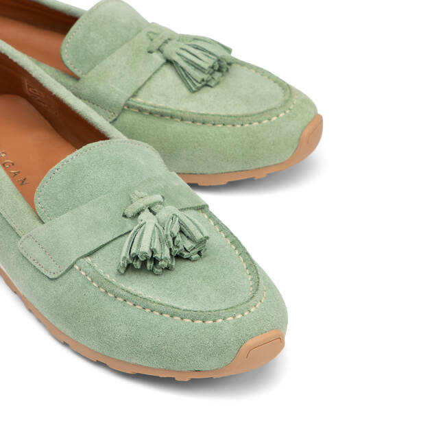 Yeşil Hakiki Süet Deri Kadın Loafer - K25I1AY68064-S2W - 3