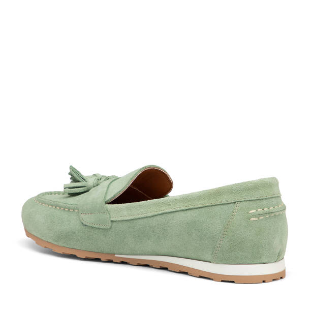 Yeşil Hakiki Süet Deri Kadın Loafer - K25I1AY68064-S2W - 4