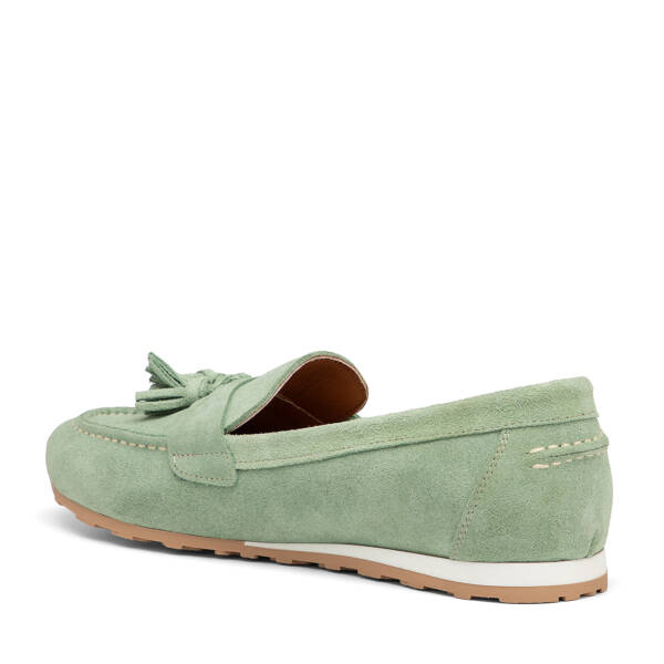 Yeşil Hakiki Süet Deri Kadın Loafer - K25I1AY68064-S2W - 4