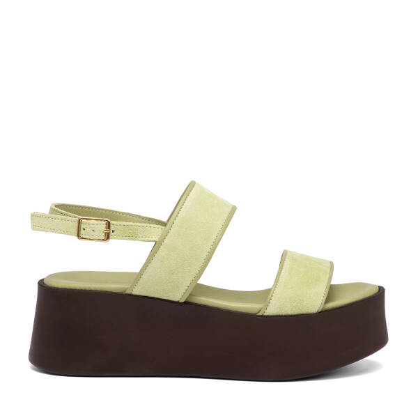 Yeşil Hakiki Süet Deri Kadın Sandalet - K26Y1SN68588-O48 - 1