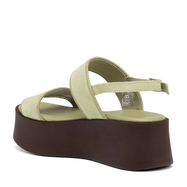 Yeşil Hakiki Süet Deri Kadın Sandalet - K26Y1SN68588-O48 - 4