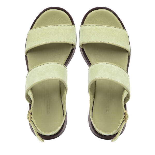 Yeşil Hakiki Süet Deri Kadın Sandalet - K26Y1SN68588-O48 - 5