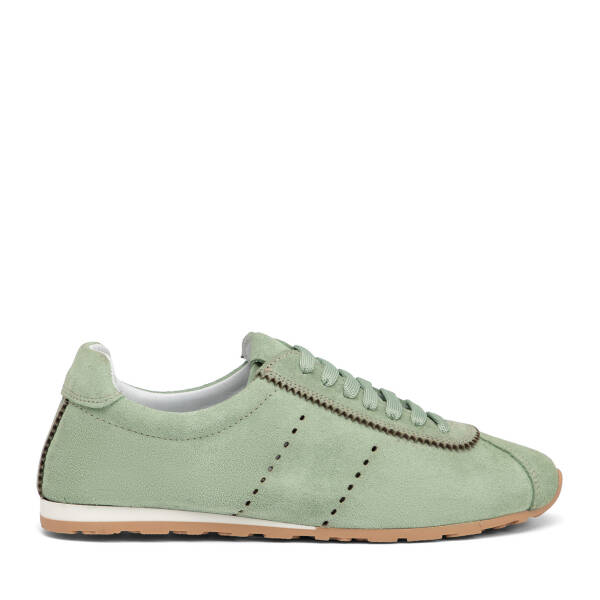 Yeşil Hakiki Süet Deri Kadın Sneaker - K25I1AY68063-S2W - 1